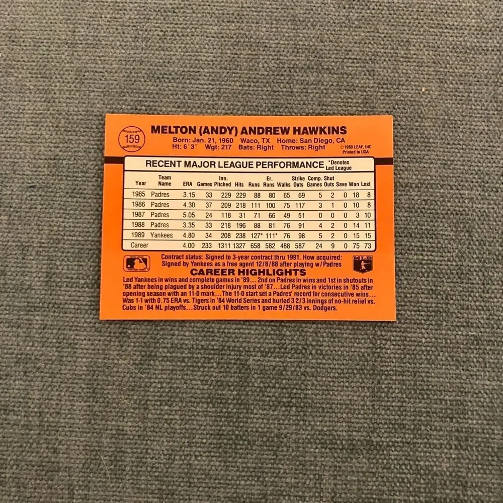 1990 Donruss New York Yankees Baseball Card Trading Card
